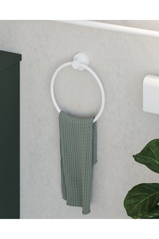 Tecno White Havluluk, Yuvarlak, 21 Cm - Mat Beyaz Mat Beyaz