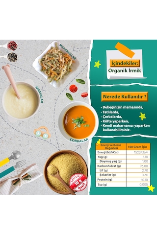 Makarna Lütfen! Organik İrmik +6 +8 Ay 250 G