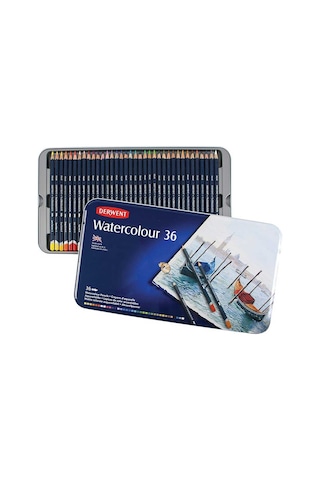 Derwent Watercolour Pencil Suluboya Kalem Seti 36'lı Teneke Kutu