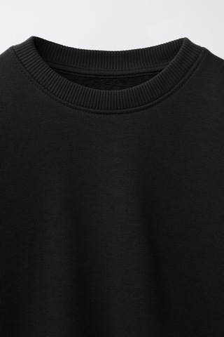 Fasardi Super Bear Adventure Baskılı Oversize 3 İplik Şardonsuz Uzun Kollu Unisex Çocuk Sweatshirt Siyah
