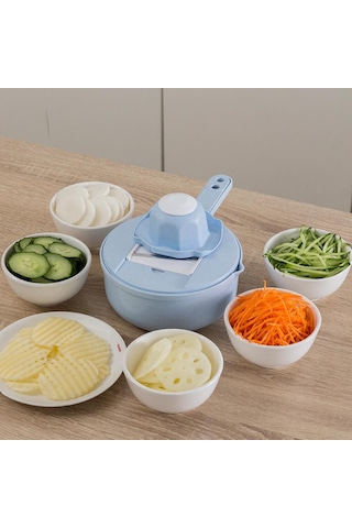 Homyl Çelik Bıçaklı Sebze Kesici Meyve Dilimleyici Patates Mavi
