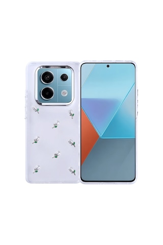 Kilifone - Redmi Note 14 Pro 4g Uyumlu Kılıf Airbag Tasarımlı Simli Şeffaf Kutup Kapak - Yıldız - T37079