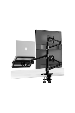NPO STD7093 10"-27" Notebook Stand ve Vesa Monitör Tutucu Çift Kol - Koyu Gri