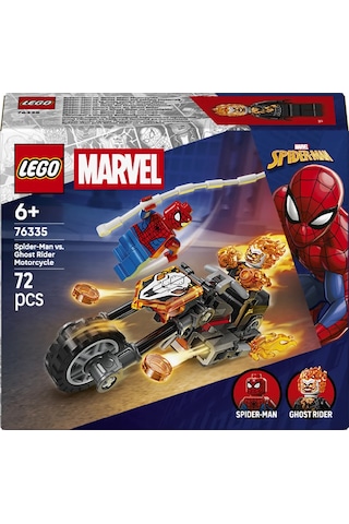 LEGO® ǀ Marvel Örümcek Adam, Ghost Rider Motosikletine Karşı 76335 -6 Yaş ve Üzeri Çocuklar için Yaratıcı Oyuncak Yapım Seti (72P)