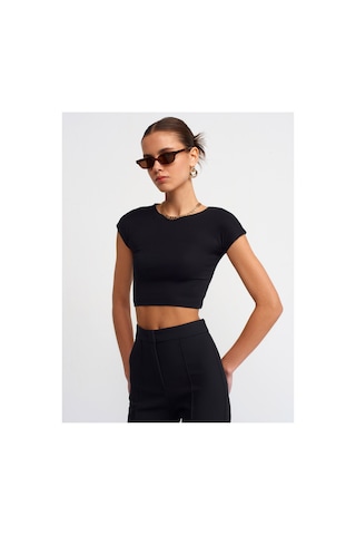 Dilvin 30528 Pamuk Ve Modal Karışımlı Crop Top Sarı