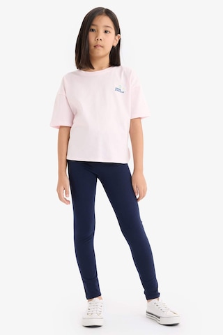 DeFacto Kız Çocuk 2'li Takım Baskılı Kısa Kollu Tişört Uzun Tayt E3816A825SMPN144 Pembe