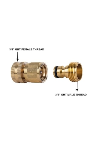 Trendooze Hızlı Bağlantı Hortum Parçaları - 3 Erkek + 3 Dişi + 4 Conta-altın 6953 Diğer