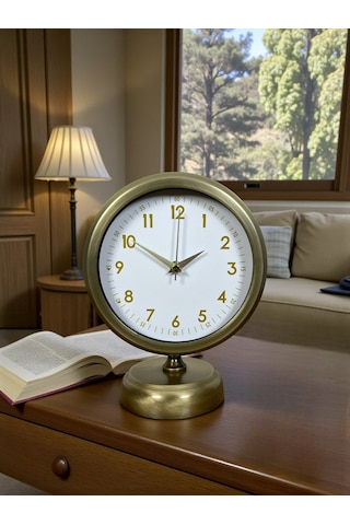 River World Masa Saati Eskitme Metal 25 Cm X 20 Cm Luxury Vintage Eskitme Çok Renkli