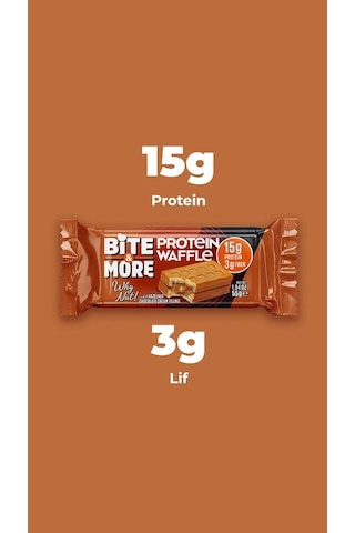 Bite&more Protein Waffle 55 Gram X 1 Adet Fındık