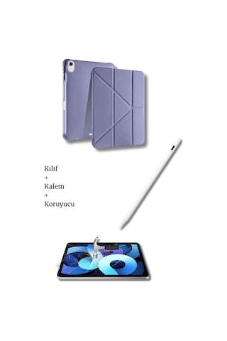Apple Uyumlu iPad A16 11. Nesil Ve 10. Nesil A3355 A2757 Tablet Kılıfı Tablet Kalemi Ekran Koruyucu Set Tablet Kılıfı