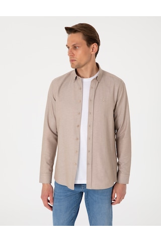 Pierre Cardin Erkek Vizon Gömlek Desenli 50306996-vr052 Vizon