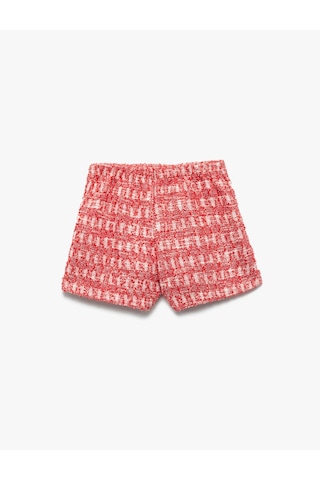 Koton Doku Beli Lastikli Tüvit Şort Etek Kırmızı Desenli 6wkg40095ak Kırmızı Desenli