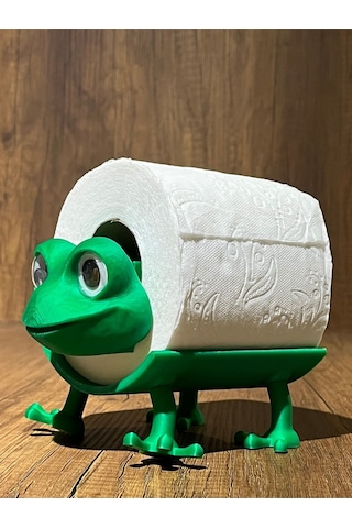 Kurbağa Peçetelik Tuvalet Kağıdı Standı Yeşil