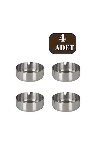 Küllük Metal Küllük Paslanmaz Çelik 4lü Kül Tablası Küllük Seti