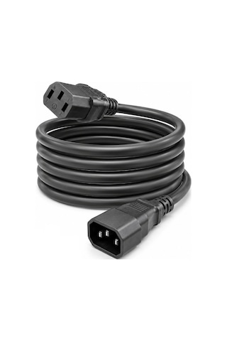Power Uzatma Güç Kablosu - C13 To C14 Bakır Kablo - 1.8 Metre