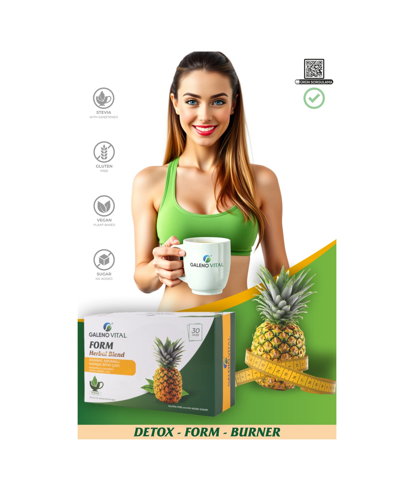 Galeno Vital Form Herbal Blend Bromelain Destekli  Çayı 30 Şase