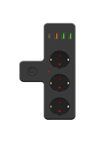 Ftro12 Kablosuz Termal Akım Korumalı 3'lü Priz 3'usb 1'type-c 20w