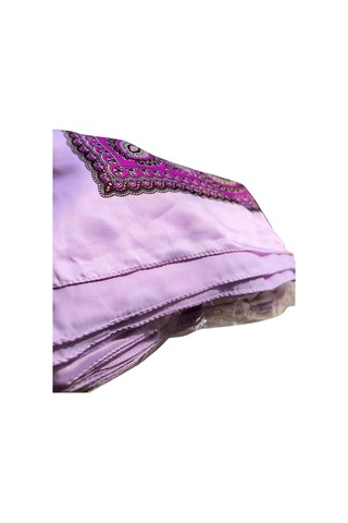 Tikitonki Yumuşak Dokulu Etnik Desenli Saten Lila Eşarp - 90x90 Lila Lila