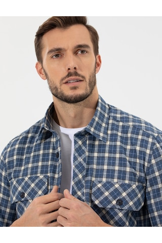 Pierre Cardin Erkek İndigo Gömlek Desenli 50259516-vr028 İndigo