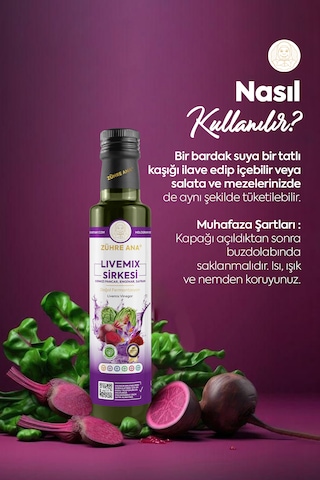 Livemix Sirkesi Doğal Fermantasyon Livemix Vinegar 500 Ml