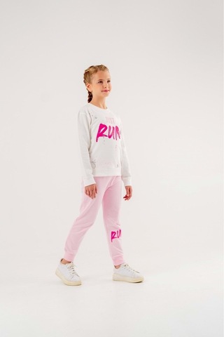 Run Baskılı 2 Ip Mevsimlik Kız-erkek Takım - Coppa -ekru-pembe - 3 Yaş Çok Renkli