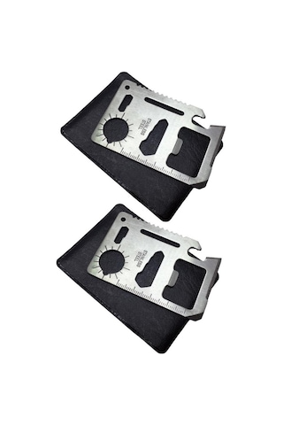 2 Adet Survival Acil Durum Kit Yardım Kartı 11 Fonksiyon Çok Renkli