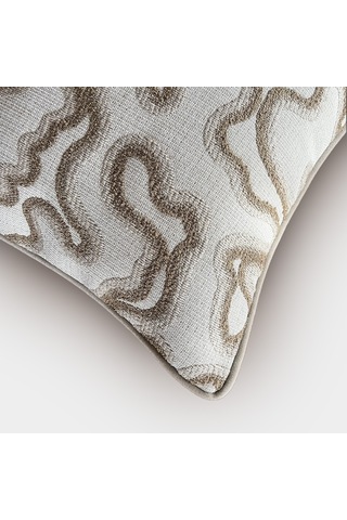 "curve" Dokulu Desenli Kırlent - 45x45 Vizon - Bej