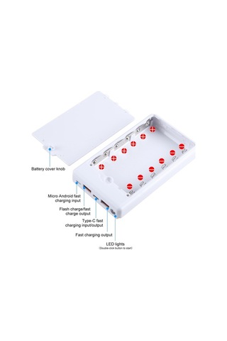 Xianwen Haweel Dıy 6 X 18650 24w Hızlı Şarj Güç Bankası Kutusu Renkli