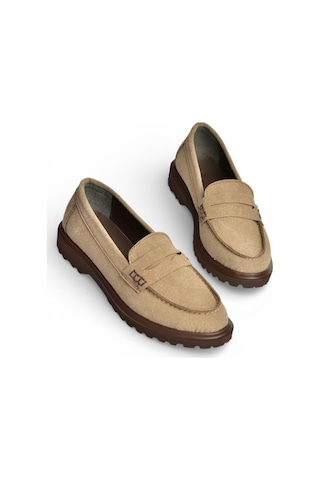 Fox Shoes Y996051002 Vizon Süet Alçak Tabanlı Kadın Makosen Ayakkabı Vizon