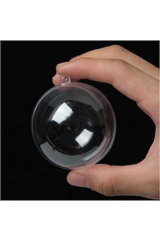 Şeffaf Mika Küre - 3 Adet Asılabilir Plastik Top - 6 cm