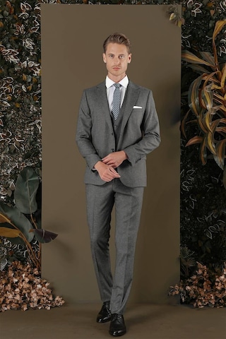 Efor Tk 873 Slim Fit Koyu Gri Klasik Takım Elbise Gri