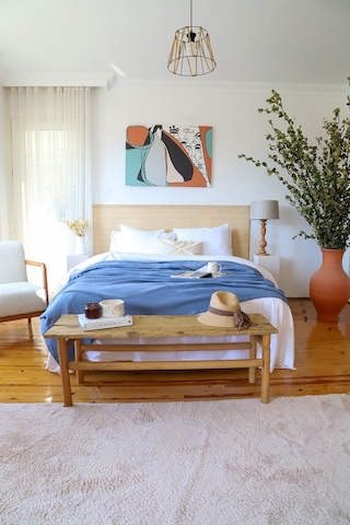 Vivamaison Çift Kişilik 4 Kat Müslin Pike Yatak Örtüsü İndigo Mavi