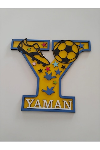 Çocuk Odası Kapı & Duvar Süsü Y-harfi İsim Yazılı Çok Şık..f B