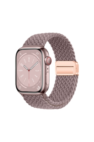 Watch 40mm Zore Krd-134 Örgü Tasarımlı Hasır Kordon Strap Kayış - Mor
