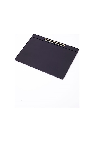Turgut Office Deri Kapaklı Masa Sümeni Siyah Gold Detaylı 50 x 35 CM