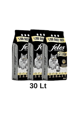 Feles Tozsuz Topaklaşan Kedi Kumu 3 x 10 L