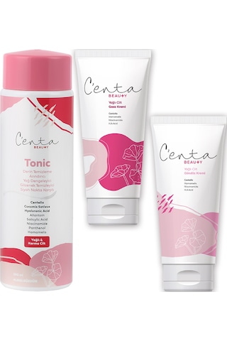 C'enta Beauty Yağlı Ciltler İçin Gece Bakım Kremi 50 ML + Gündüz Kremi 50 ML + Tonik 200 ML