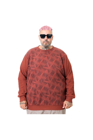 Mode Xl Erkek Bisiklet Sweatshirt Selanik U25819 Koyu Bordo