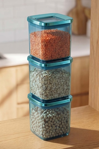 Mavi Vakumlu Hava Geçirmez 3 Lü Saklama Kabı - 700 Ml