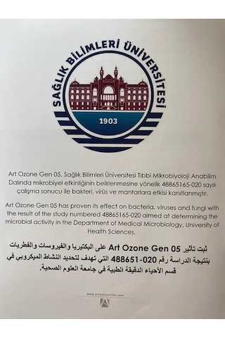 Artozonegen Ozon Jeneratörü Hava Temizleme Yeşil