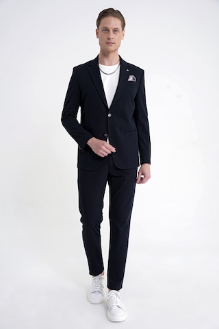 Comfort Fit Çift Yırtmaç Torba Cep Metal Düğmeli Lacivert Blazer Ceket C 734