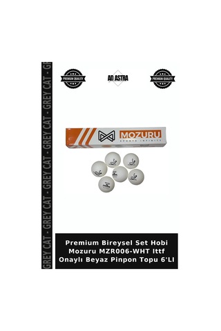 Premium Bireysel Set Hobi Mozuru Mzr006-wht Ittf Onaylı Beyaz Pinpon Topu 6'lı