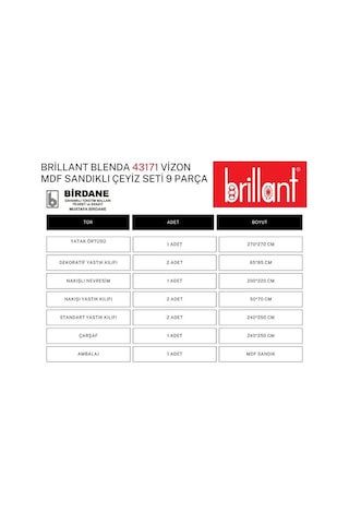 Brillant 43171 Mdf Sandıklı Çeyiz Seti 9 Parça Vizyon/bej