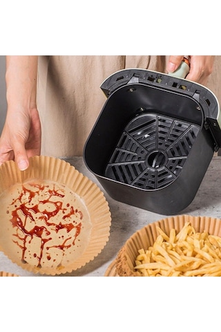 50 Adet Air Fryer Pişirme Kağıdı Tek Kullanımlık 23 Cm Yuvarlak Pişirme Kağıdı Xxl Pvc Li