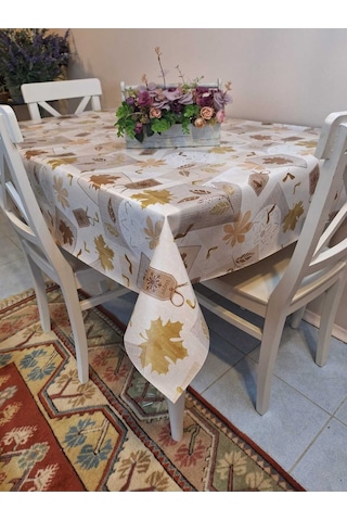 Elyaflı Pvc Masa Örtüsü Modern, Dayanıklı, Silinebilir Ve Şık Görünüm Dkrm121 Kahverengi