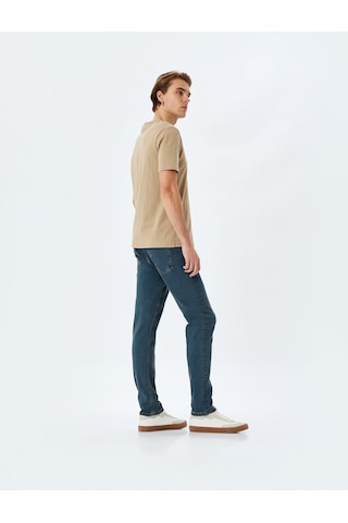 Koton Normal Bel Pamuklu Cepli Slim Fit Jean Pantolon - Brad Jean Petrol 5sam40026nd Petrol