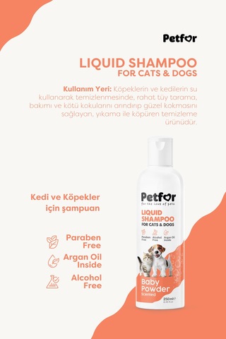 Kedi Ve Köpekler İçin Bebek Pudralı Şampuan 250 Ml
