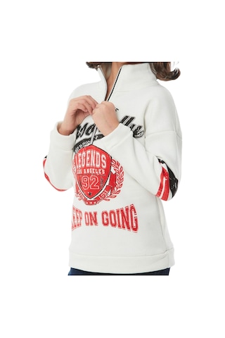 İrem Çocuk Giyim Erkek Çocuk /kız Çocuk Legends Yazılı Fermuar Yaka Beyaz Renk Sweatshirt Beyaz