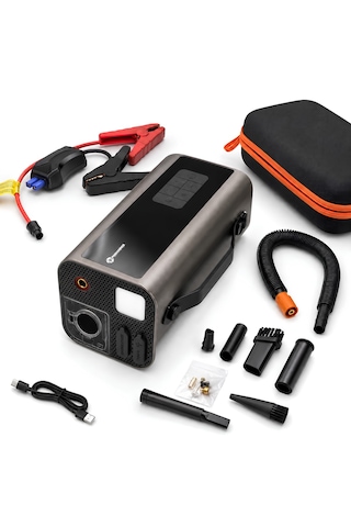 Prohummer Phm014 Jump Starter - Çok Fonksiyonlu 10u1 Arada Süpürgeli Kompresörlü Akü Takviye Cihazı 12000mah - Powerbank