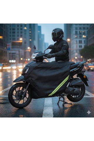 Honda Dio & Spacy Uyumlu Scooter Diz Örtüsü Su Ve Rüzgar Geçirmez, Termal İç Astarlı Siyah